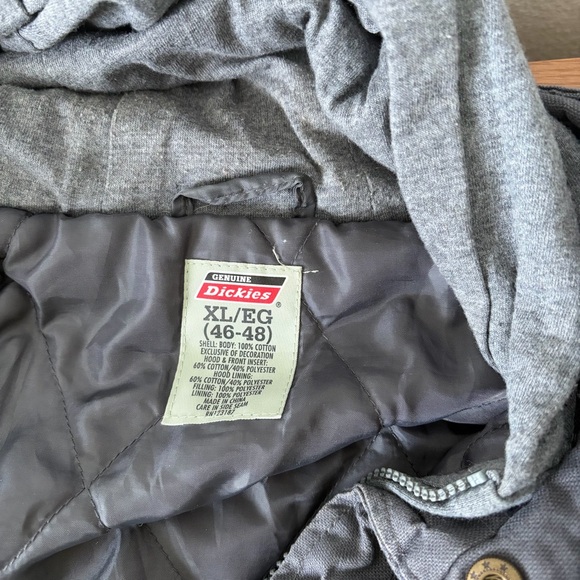 Dickies Charcoal Hooded Shirt Jacket – Men’s XL - Picture 5 of 5